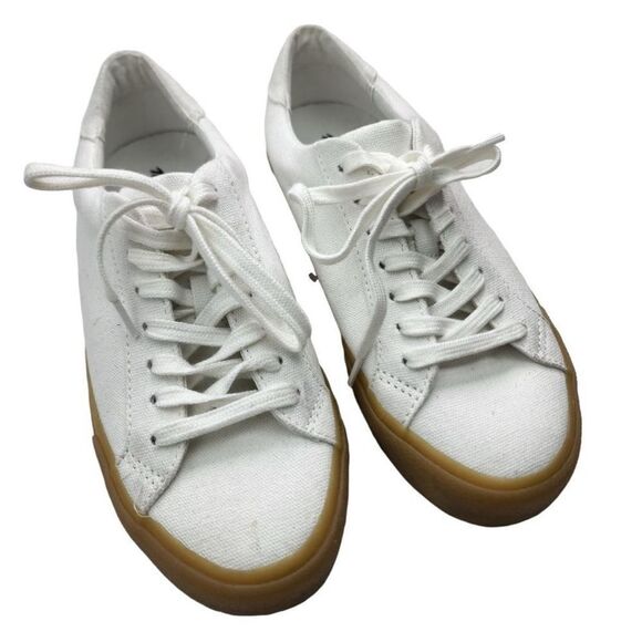 Madewell Sidewalk Lowtop White Canvas sneakers size 6.5 - Picture 3 of 7